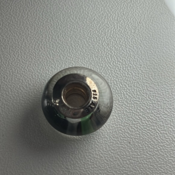 Pandora glass bead white with green stripes - Picture 3 of 3